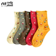 Cody steel/женские зимние носки Модные рождественские носки с гномом Хлопковые женские повседневные удобные женские носки-трубы 3 пар/лот
