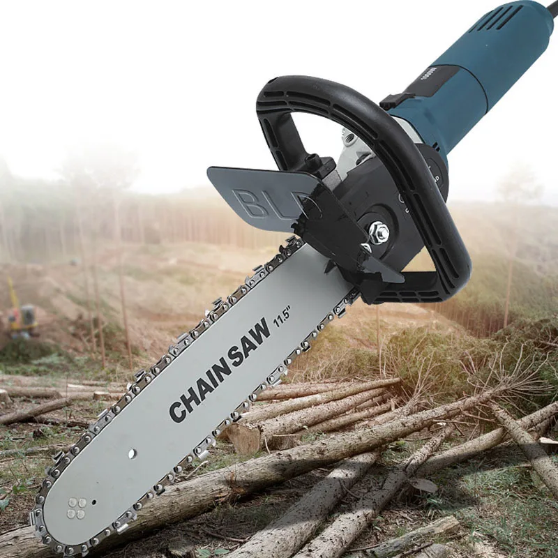 6 Speed Adjustable Electric 100 Angle Grinder + M10 Chainsaw 1000W 11000rpm Woodworking Cutting