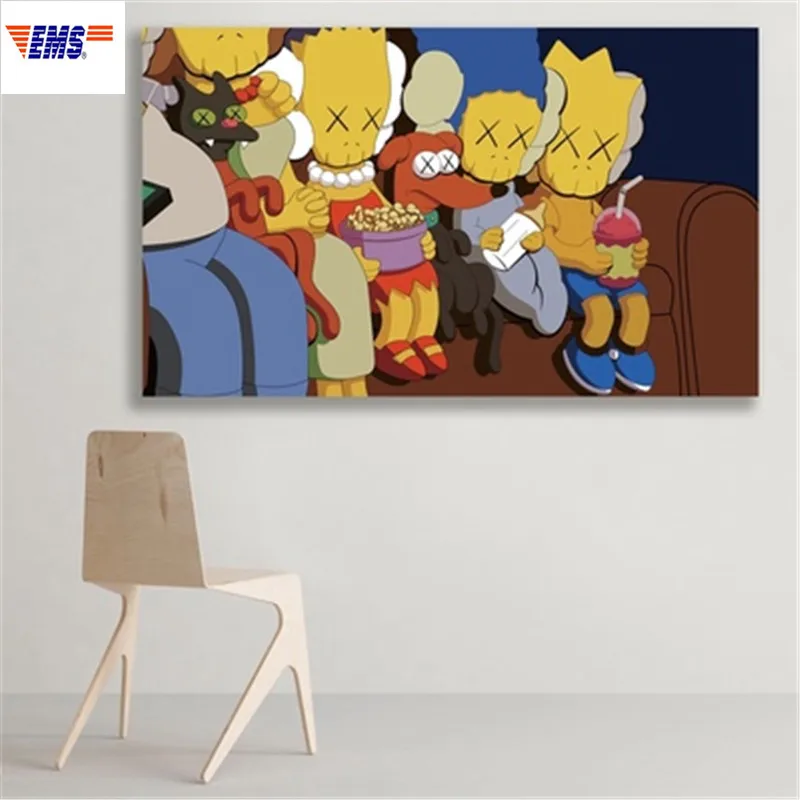 

THE KAWS ALBUM OriginalFake KAWS Creative Frameless Decorative Picture Television Background Wall Hang Picture X1183