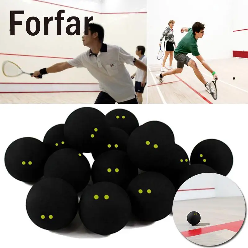 

Forfar Squash Ball Two-Yellow Dots Low Speed Official Sports Rubber Balls Professional Player Training Competition squash