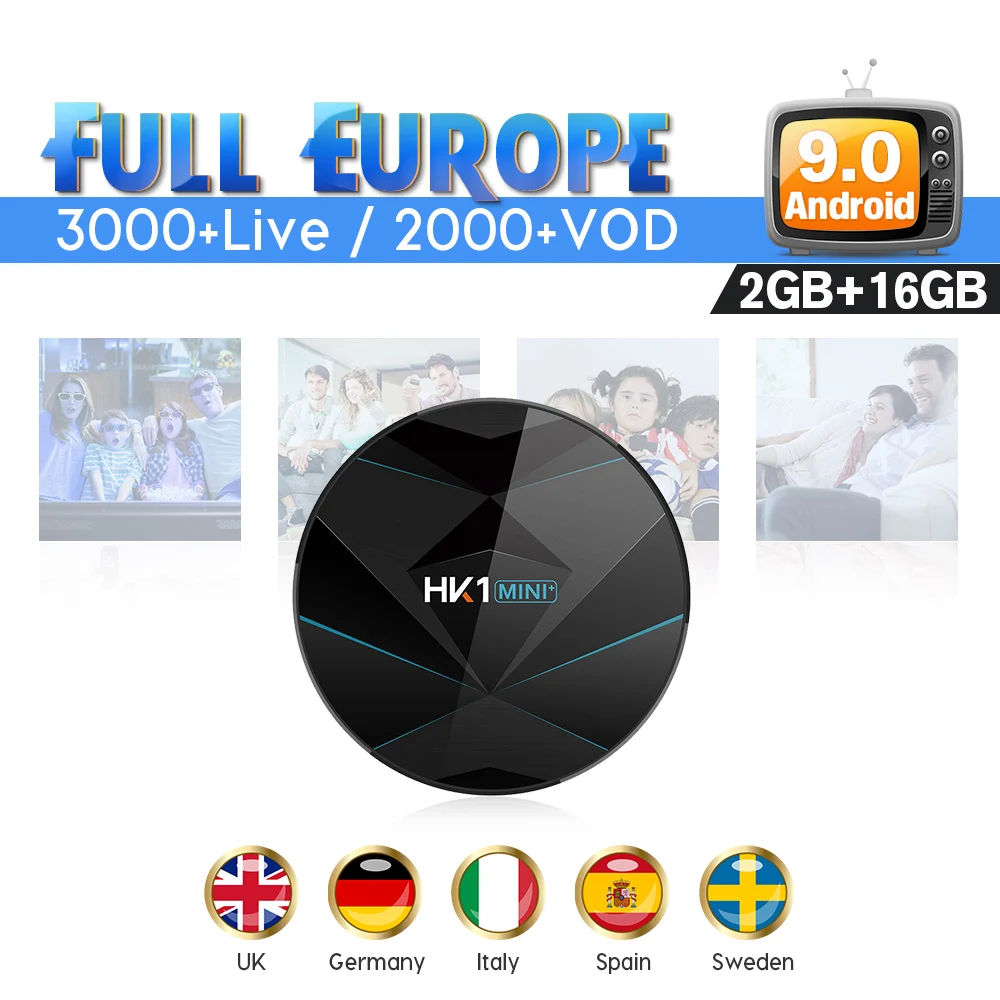 IP tv Европа Full HD Live HK1Mini + Android 9,0 интерактивное телевидение iudtv подписка 2G 16G 1 год Код IP tv Германия Дания Испания IP tv