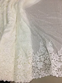 

5yards/bag XX257# White embroidery vertical stripes sparkle embroidered lace mesh fabric for bridal wedding dress/sawing