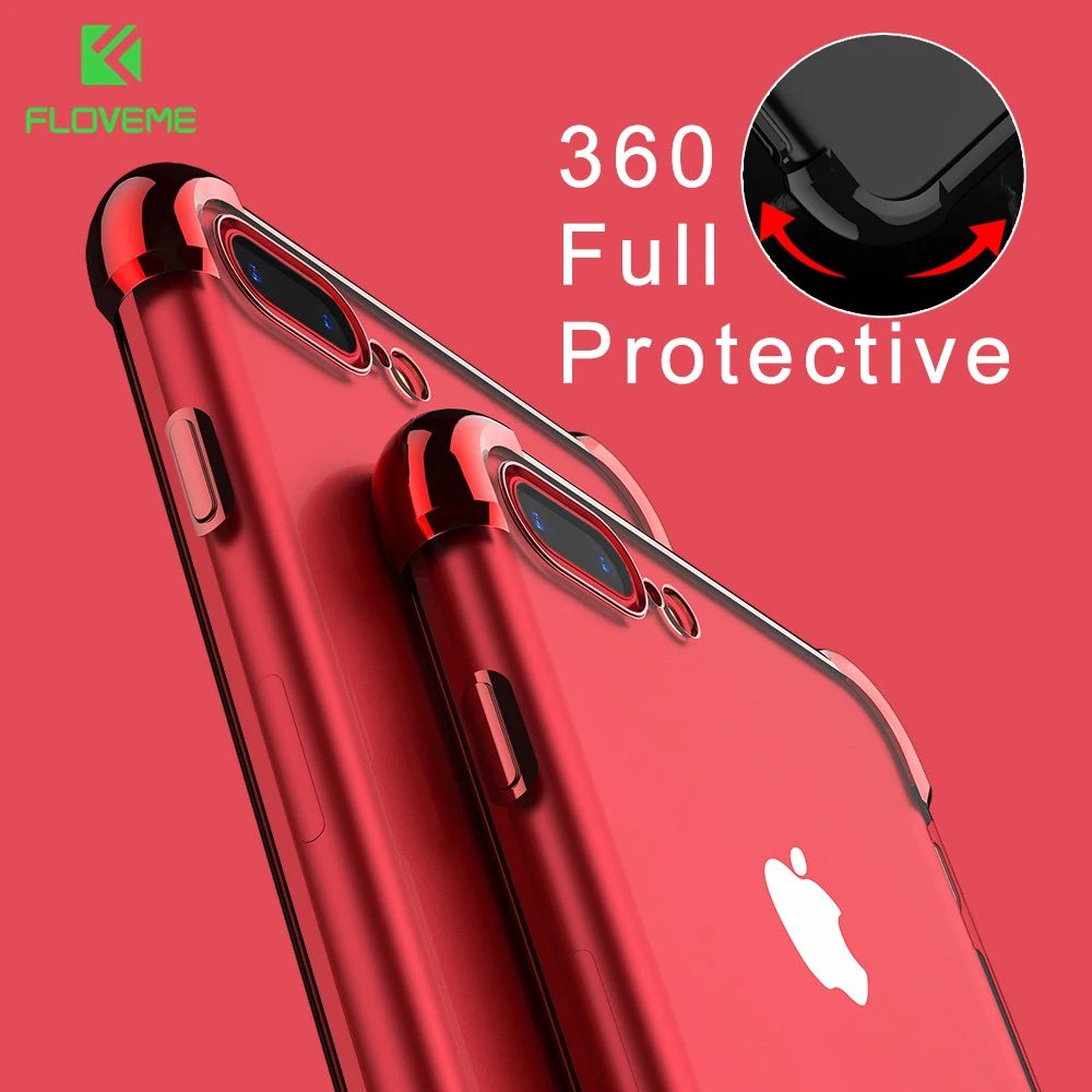 FLOVEME противоударный чехол для iPhone 8 7 6 S чехлы с покрытием рамкой 6S Plus полный