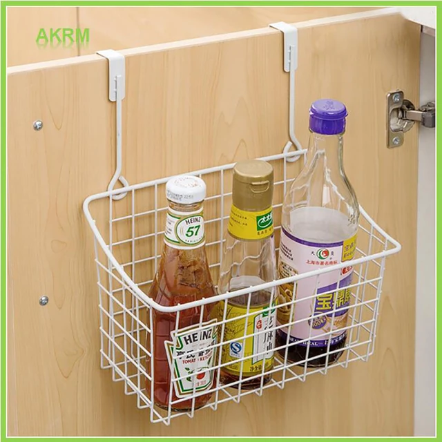 Best Price Kitchen Storage Basket Cabinet Over Door Hanging Food Container Cupboard Hanger Organizer Door Back Wire Baskets Storage Rack