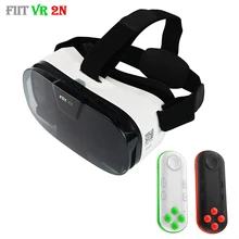 Fiit 2N 3D Glasses VR Box Virtual Reality Headset 120 FOV Video Google Glass Cardboard Helmet For Phone 4-6′ + Remote