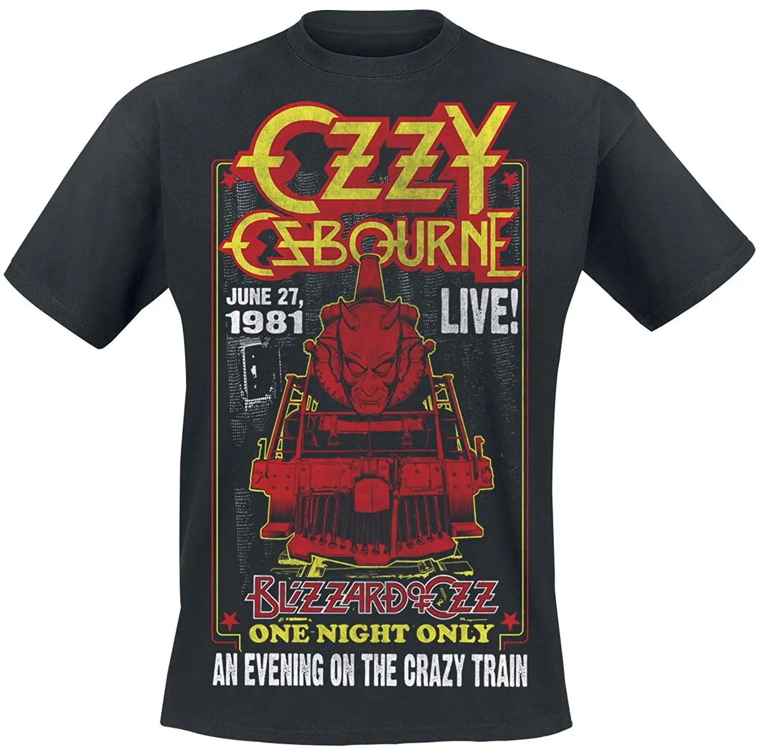 

Ozzy Osbourne (Black Sabbath) - An Evening on The Crazy Train - Official Mens T Shirt Summer Man T-Shirt Tops Tees New