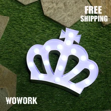 LED Light Night Novelty metal Crown Marquee Sign Kids Bedroom Desk Lamp Children Christmas Gifts Party Wedding Decor Lighting