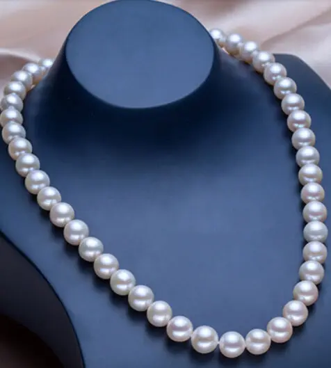 

~! New AAA 10-11MM PERFECT ROUND SOUTH SEA GENUINE WHITE PEARL NECKLACE 18" WW