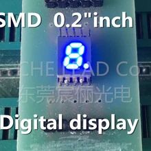 Синий 0," в 0,2 дюймов SMD СВЕТОДИОДНЫЙ Дисплей 0,2 дюймов 7 сегмент газоразрядный индикатор 1 бит цифровой светодиодной лампой Пластик металлический цифровой Дисплей
