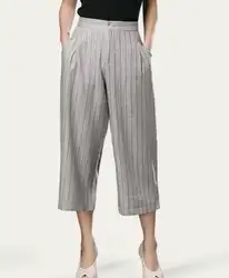 Хлопок белье Капри для женщин большие размеры свободные штаны Повседневный Серый Бежевый лето-весна осень брюки женские высокой талии dhz0701