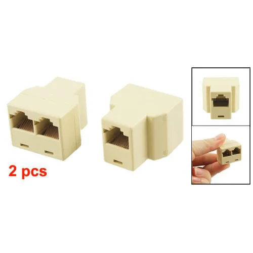 

Promotion!2 Pcs 3 Way RJ45 LAN Network Ethernet Splitter Connector khaki