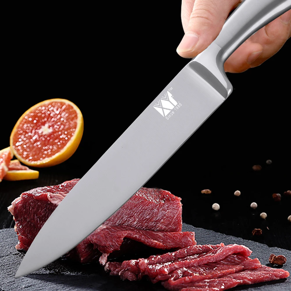 XYj 7cr17 набор кухонных ножей из нержавеющей стали, фруктовый нож Santoku, нож для нарезки хлеба, нож для приготовления пищи, цельные ножи