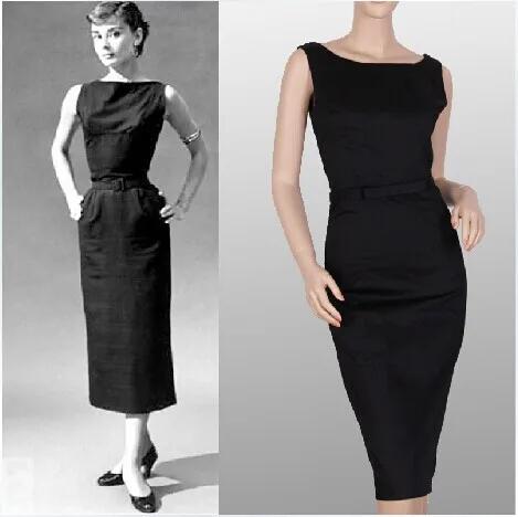 hepburn audrey dress classic 50s pencil vestidos designer evening femininos pinup rockabilly wiggle