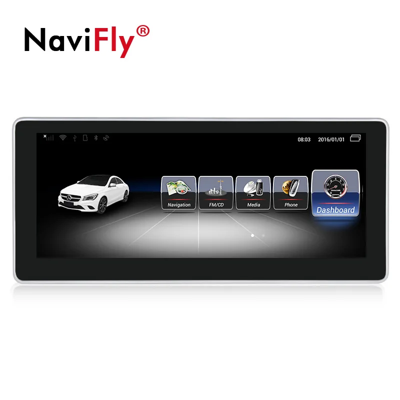 Sale Navifly 3G RAM 32G ROM Android 7.1 4G LTE Car gps navigator for Mercedes Benz A Calss W176 2013-2015 10.25inch full touch 3