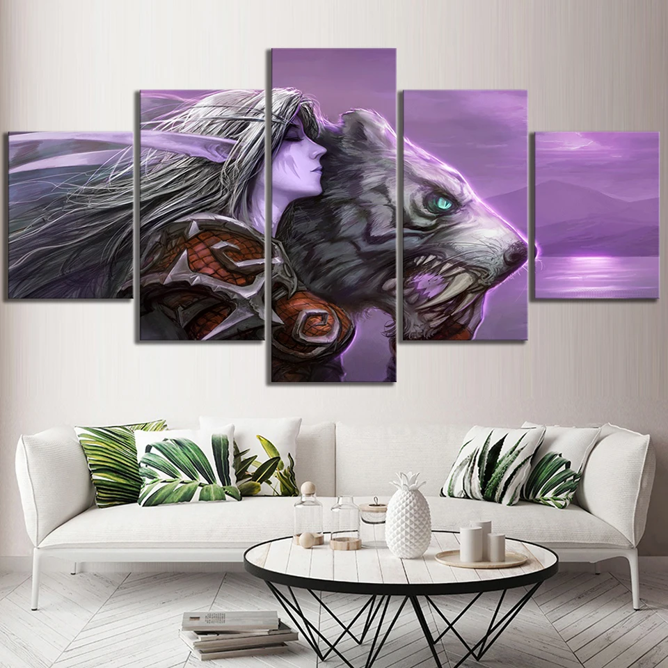 Home Decoration Hd Prints Picture Framed 5 Pieces Dota 2 Poster Modern Game Painting Wall Artwork M