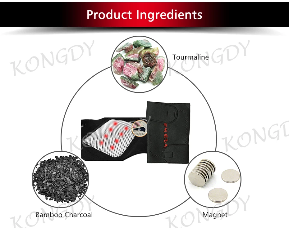 KONGDY 1 пара самонагревающийся наколенник с турмалиновым поясом Регулируемый сустав поддерживающие ремни Магнитная терапия наколенник поддержка