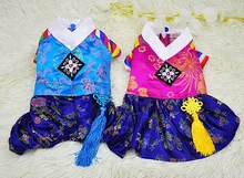 New Noble north Korea national wind clothes for pet dogs cats fashion wedding costume pets dress and jumpsuits overcoat 1pcs
