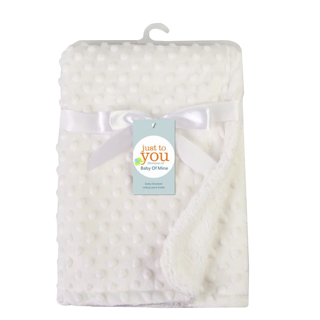 Детское плюшевое одеяло в горошек для младенцев, пеленальный мешочек, сумка для новорожденных девочек и мальчиков, пеленальная ткань 102*80 см