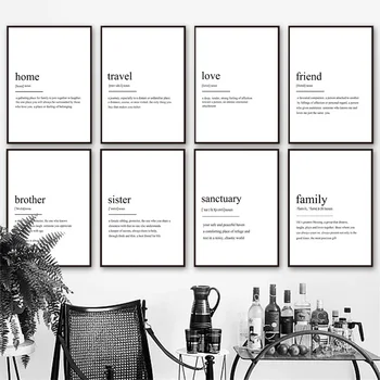 

Home Friend Travel Love Definition Quotes Nordic Posters And Prints Wall Art Canvas Painting Wall Pictures For Living Room Decor