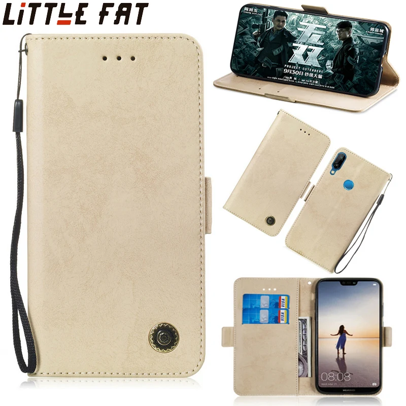 Luxury Flip Leather Case For Huawei P20 Lite/Nova 3E P20Lite Wallet Card Slots PU Cover Nova 3e | Мобильные телефоны и