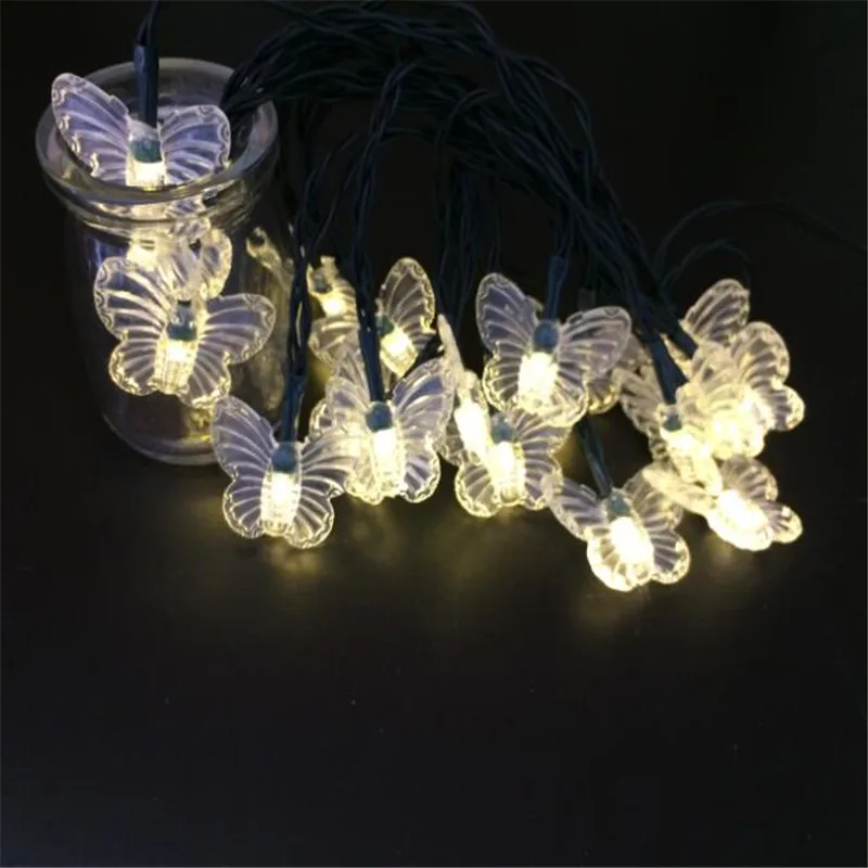 

BUTTERFLY pendant Novelty Outdoor lighting 3M 20 Leds Solar string lamps La luz solar Christmas Lights fairy wedding garden