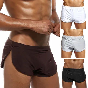 

man Underwears Mens Sexy Solid Short Breathable Ice Silk Underpants Pants Pouch Boxer Underwear