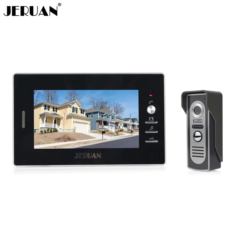 

JERUAN Brand New Color Screen Video Door Phone Sperakerphone System 1 Monitor 700TVL COMS Camera In Stock Intercom