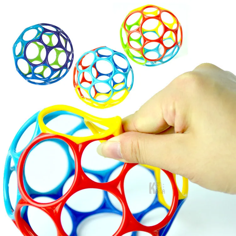 1 шт. мягкий цветной шар, игрушки, укусы, пойманные руки, Oball Ball, 11 см, для обучения ребенка, захватывающий подарок для детей, случайный цвет