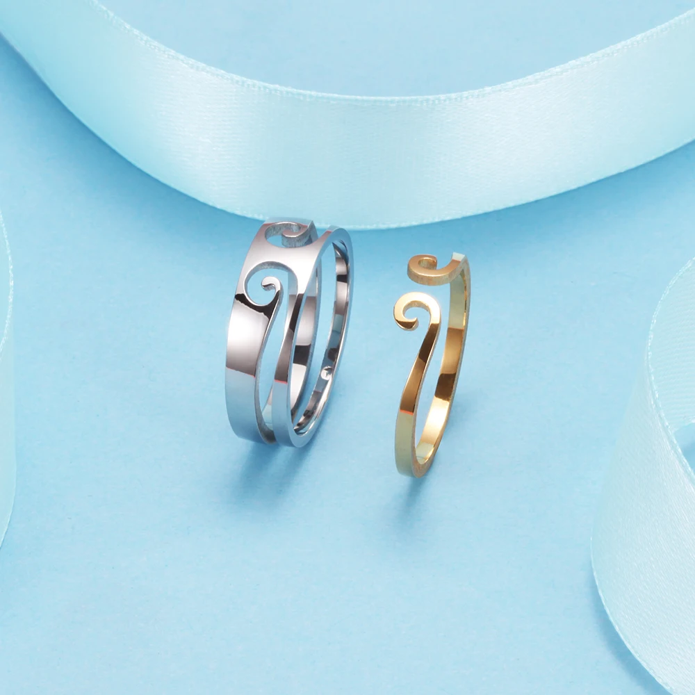 Best Selling Monkey King Gold And Silver Color Couple Rings 2 In 1 Rings Classic Design For Lovers' Valentine's Day present