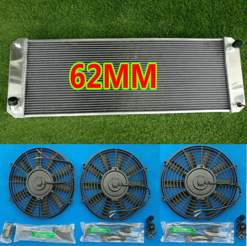 

62MM Aluminum Radiator & Fans FOR Lotus Esprit S4 Sport Turbo SE S4S V8 GT GT3 1987-2004 2.0/2.2/3.5L turbocharged 93 94 95 96