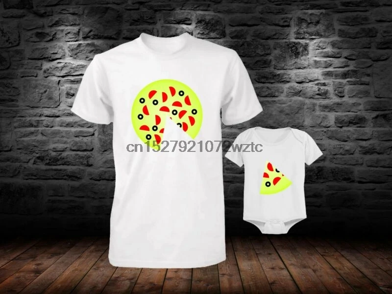 

FATHER AND BABY SET T-SHIRT AND BODYSUIT SET DAD AND BABY PIZZA AND SLICE SET