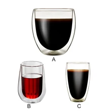 Простой стильный прозрачный стакан с двойными стенками для кофе, молока, пива, термостойкие стаканы, подарок на день рождения