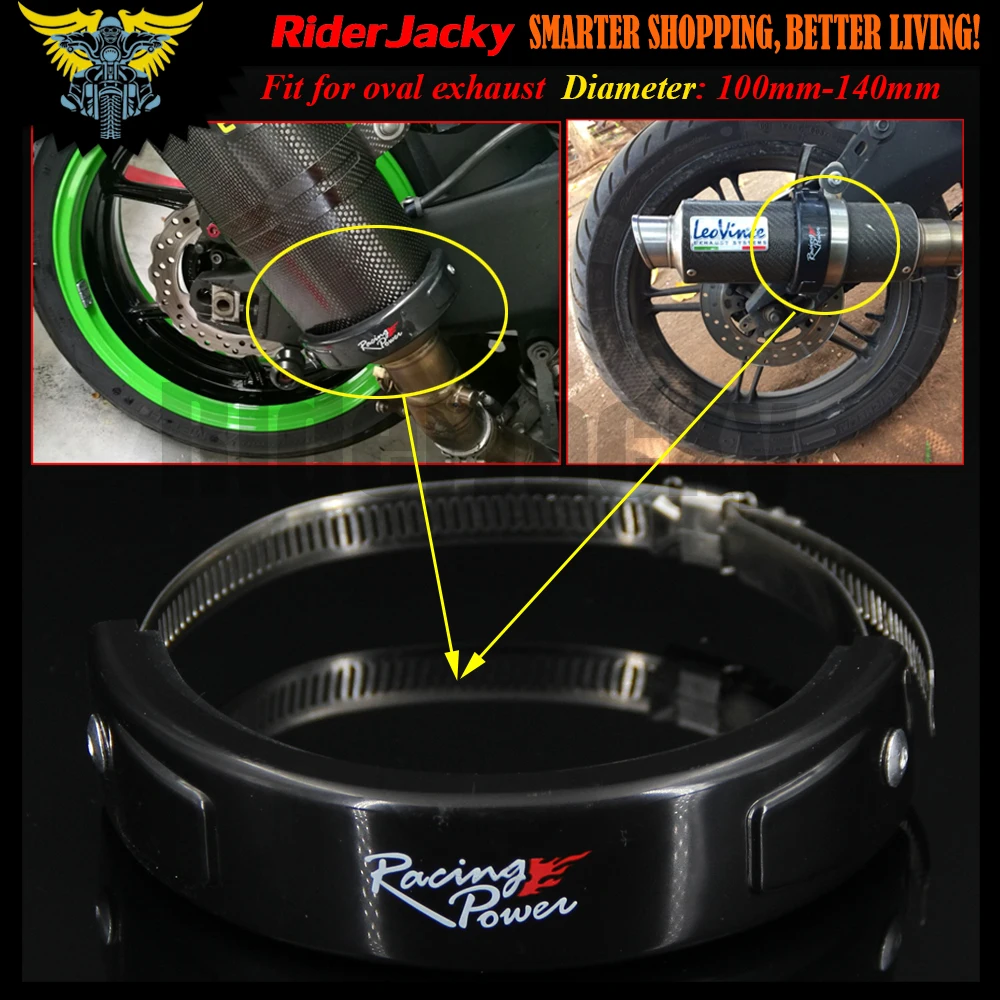 Motorcycle Universal Racing Circular Oval Exhaust Protector Can Cover