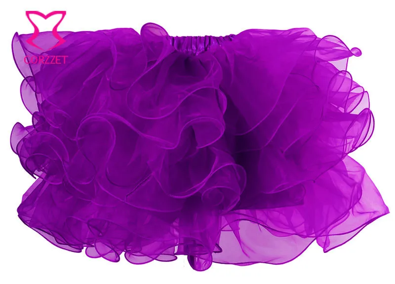 Летний размера плюс фиолетовая органза слоистая сексуальная клубная Юбка Лолита юбка женская Бурлеск рокабилли Нижняя юбка Saias Femininas
