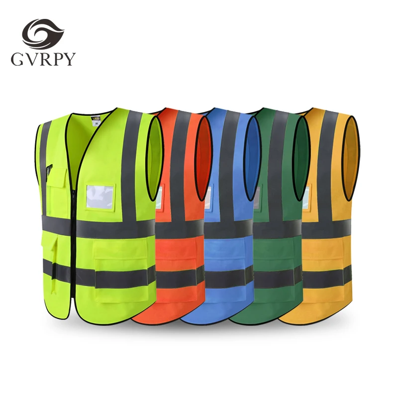 

Reflective Vest Engineering Fluorescent Vest Multi-pocket Traffic Road Safety Protective Clothing Mesh Breathable Warning Vest