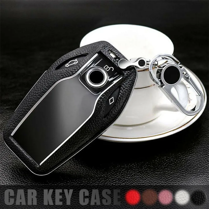 

1Pcs Genuine Leather Key Bag key shell key case with key chain For BMW 7 series New 5 series I8