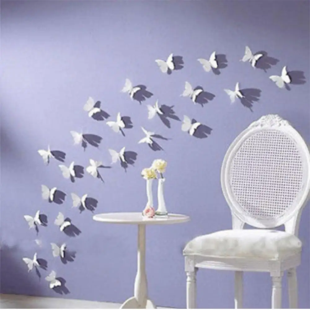 

12Pcs/Set New Fashion Hot DIY 3D Butterfly Removable PVC Wall Wall Paper Home Room Decal Murals Decoration
