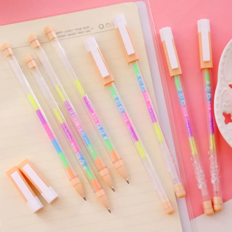 3 x rainbow color album photo gel pen colorful pens decal stationery DIY Handmade write tools for children diary gift card decor |