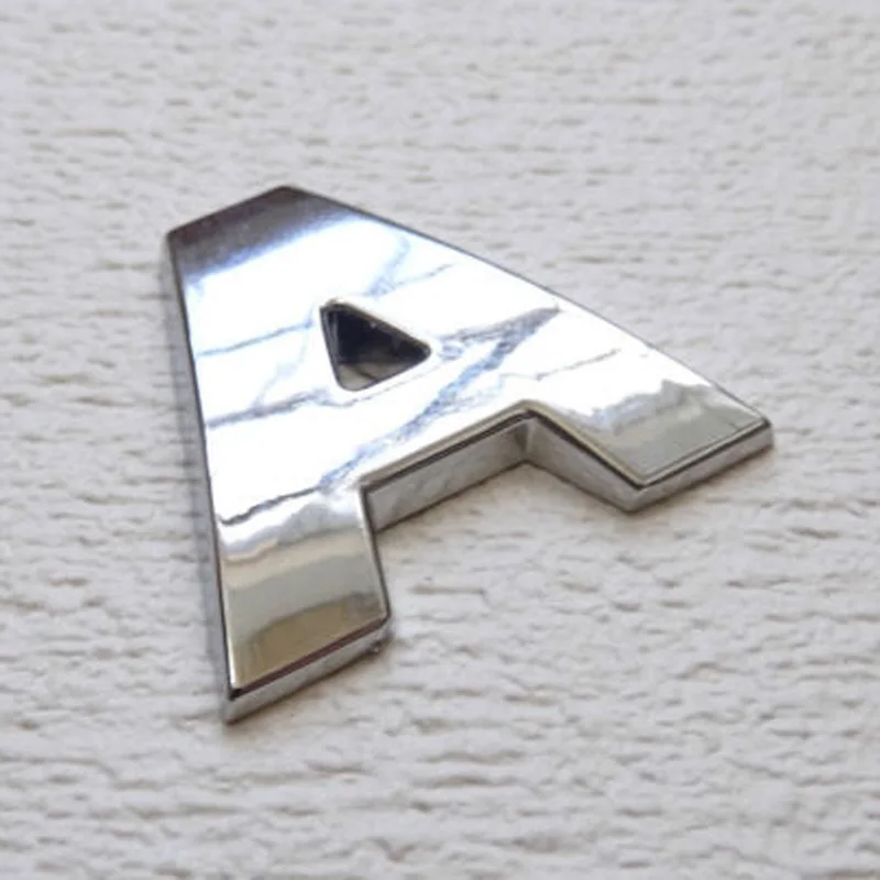 

Silver Full Metal Self Adhesive Car Badge Home Emblem Sticker Metal Chrome 3D Car Stickers Refitting Customize