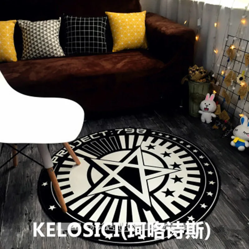 Нордический стиль черно-белый гардероб круглые ковры для гостиной спальни висячая корзина компьютерный коврик на стул и на пол ковер/ковер