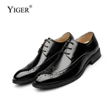 YIGER NEW Man Dress shoes Genuine Leather Bullock wedding Shoes British Man Business Shoes male Lace-Up Fashion Black/Brown 05 цена YIGER NEW Man Dress shoes Genuine Leather Bullock wedding Shoes British Man Business Shoes male Lace-Up Fashion Black/Brown 05 цены онлайн