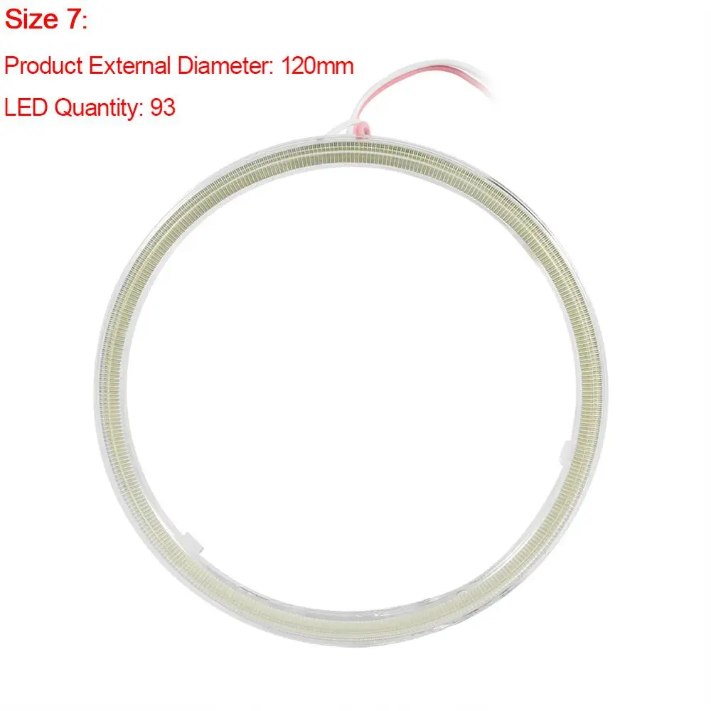 2 шт. Halo светодиодная кольца глаза ангела фары автомобиля COB 60/70/80/90/100/110/120 мм чипы, светодиодные фары Дневные ходовые огни для авто мотоцикла 12V - Цвет: size 7