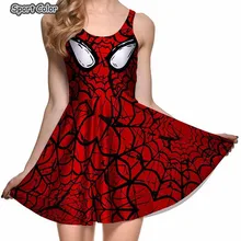 Новинка, дизайнерское Сексуальное Женское Платье с рисунком Человека-паука, для тенниса, спортивное плиссированное платье, Vogue, тонкое эластичное красное приталенное платье, вечерние платья, спортивное платье, Размеры S до 4XL