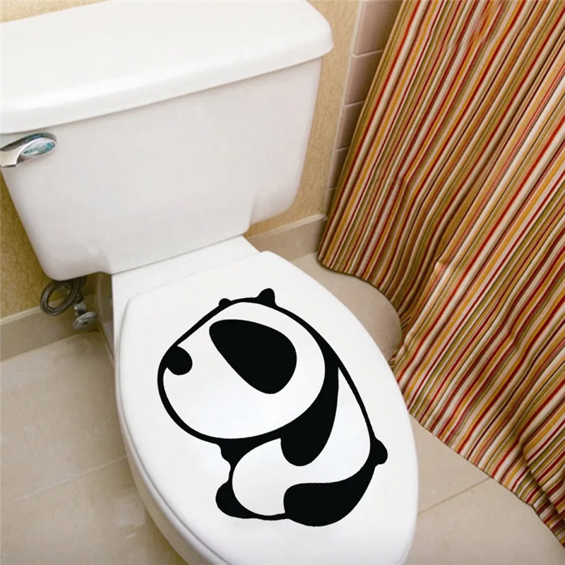 

Bathroom Toilet Seat Cover Living Room refrigerator Decoration Panda Animal Decals Vinyl Art Sticker Kids Wall Poster