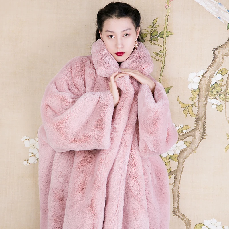 Loose Fit Hooded Fashion Natural Rex Rabbit Fur Jackets