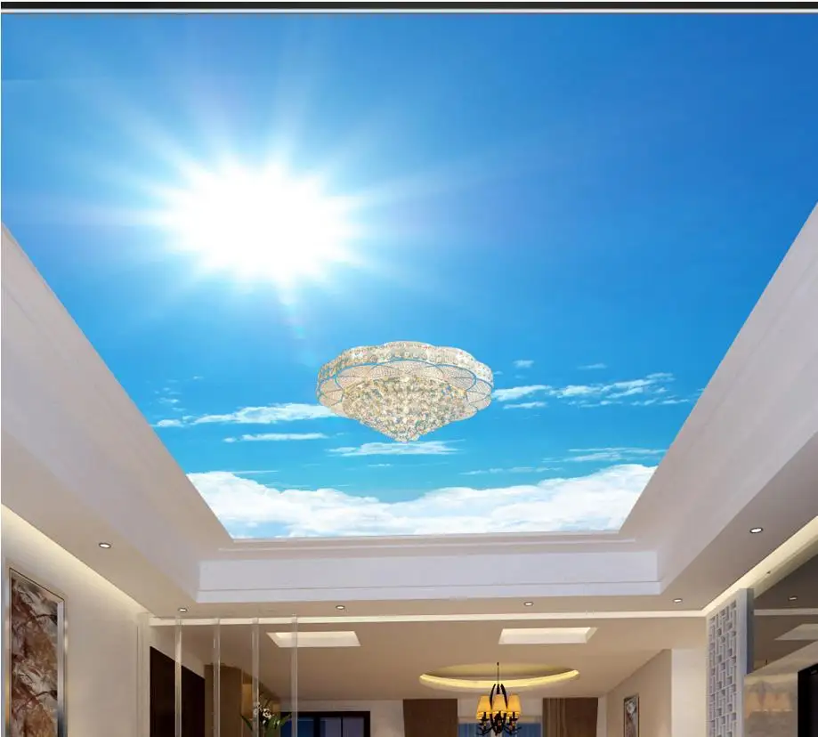 3D наклейки на потолок 3d стереоскопические обои нетканые потолочные обои|3d ceiling