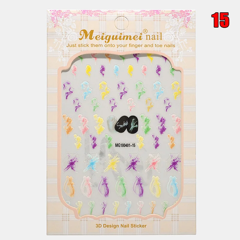 Nail Art Sticker 3D Flower Water Decal Full Beauty 1 Set Mixed Design Nail Art Sticker - Цвет: 15