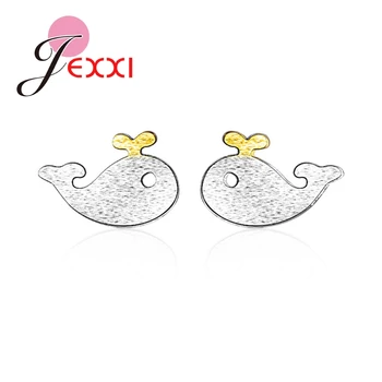

Cute New Fashion Animal Fish Shape Personality Style 925 Sterling Silver Stud Earring For Lovely Woman Girls Best Festival Gift
