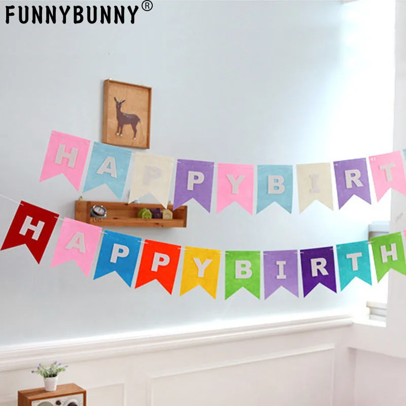 

FUNNYBUNNY Happy Birthday Banner - Birthday Decorations - Premium Quality Birthday Banner - Party Decorations Birthday Kids