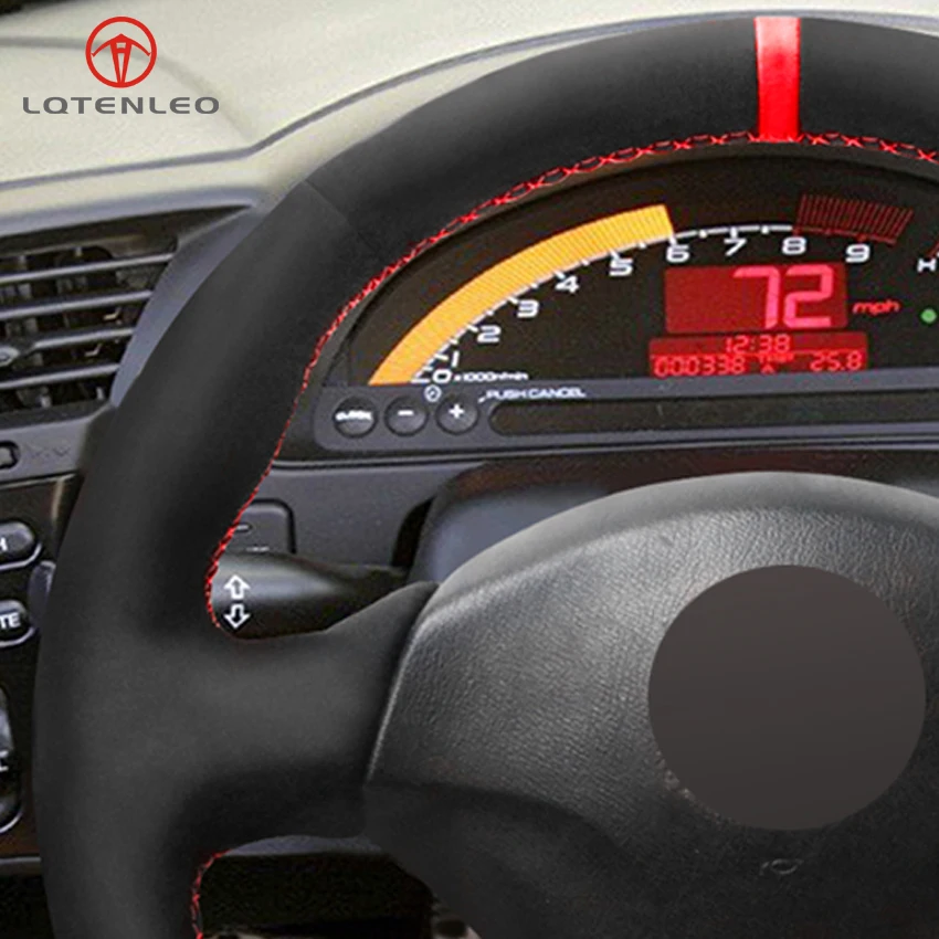 LQTENLEO черная замша DIY ручной швейной машине Руль Обложка для Honda S2000 2000-2008 Civic Si 2002-2004 ACURA RSX Тип-S 2005